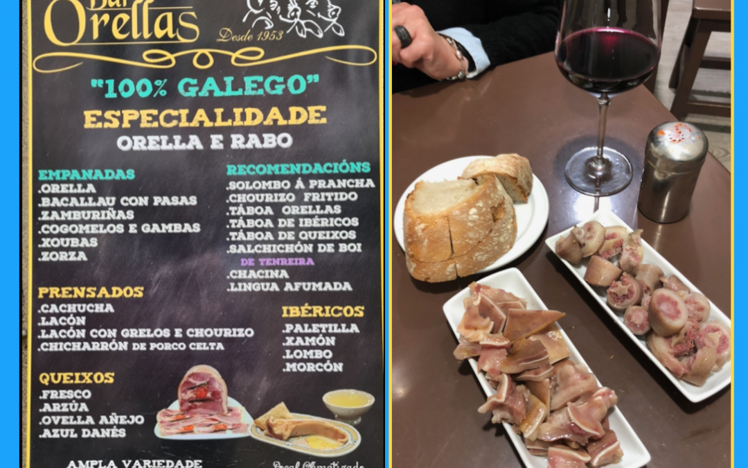 Postal. OURENSE (Bar Orellas), DONDE EL CERDO ES EL REY