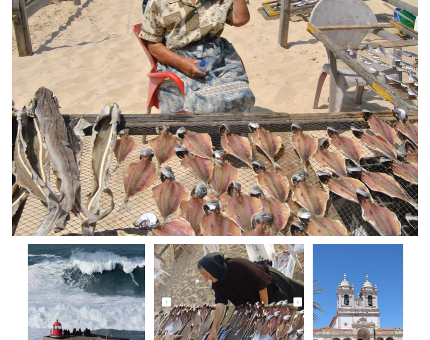 Postal. NAZARÉ (PORTUGAL), OLAS Y PESCADO SECO